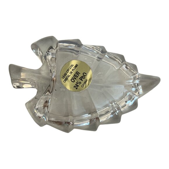 24% Lead Crystal Leaf Dish with Box – Made in China – 3.5" x 2.25" – 1990s to Ea - Picture 2 of 6